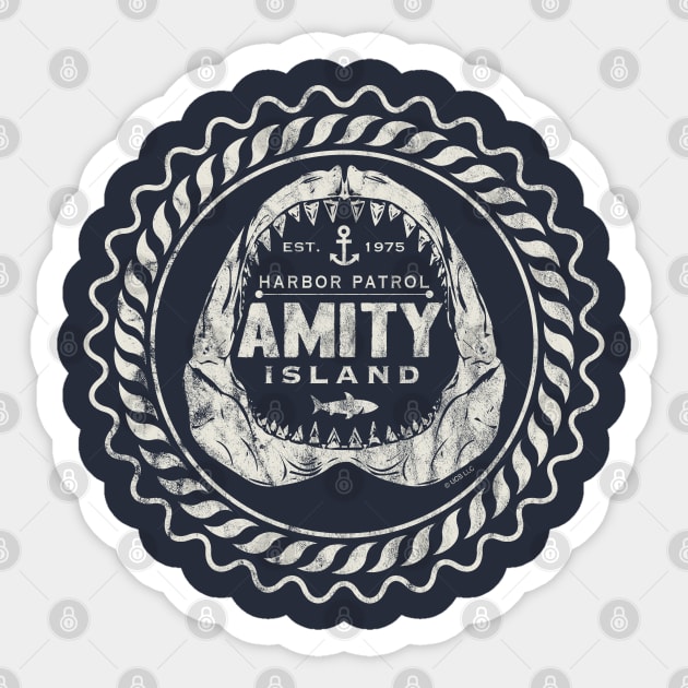 Amity Island Harbor Patrol Sticker by Alema Art